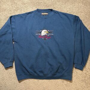 Vintage Great American Bald Eagle Crewneck Sweatshirt Mens XL Embroidered